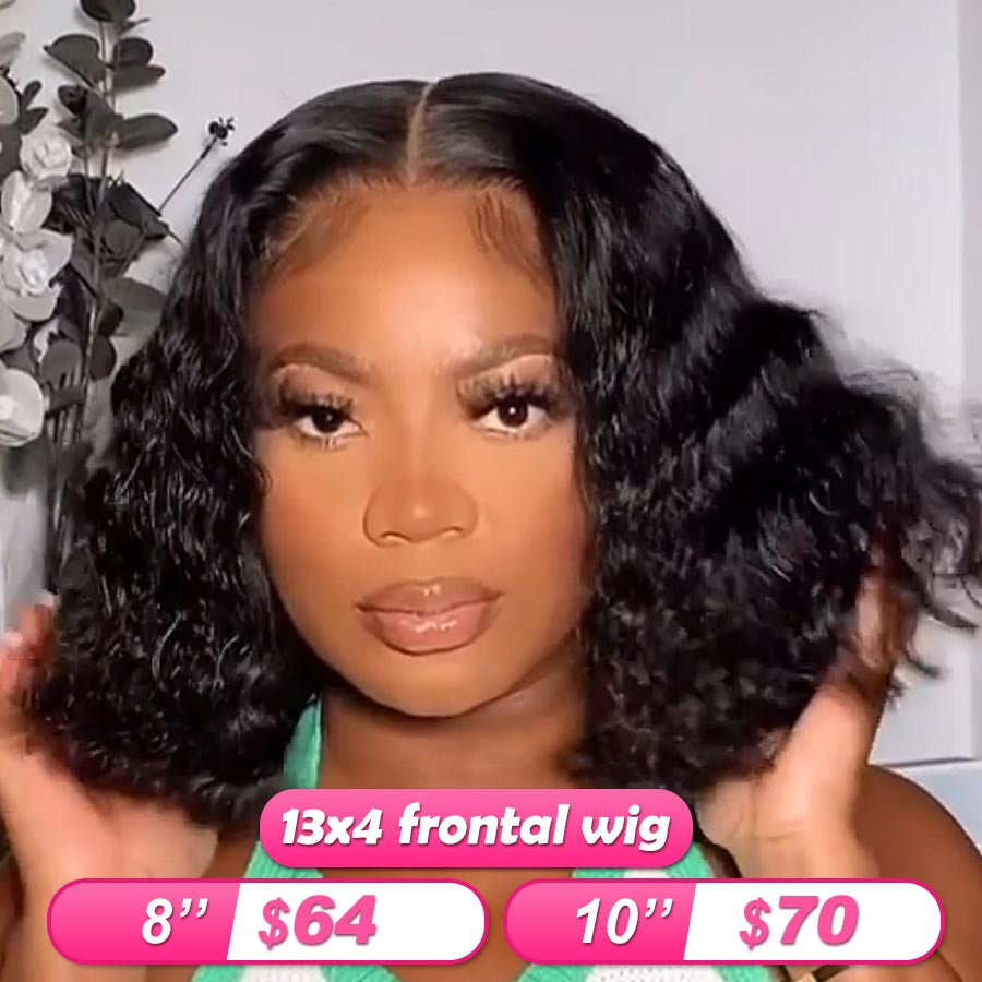 Flash Sale 13x4 Frontal Wigs Wave Human Hair Bob Wigs (w705)