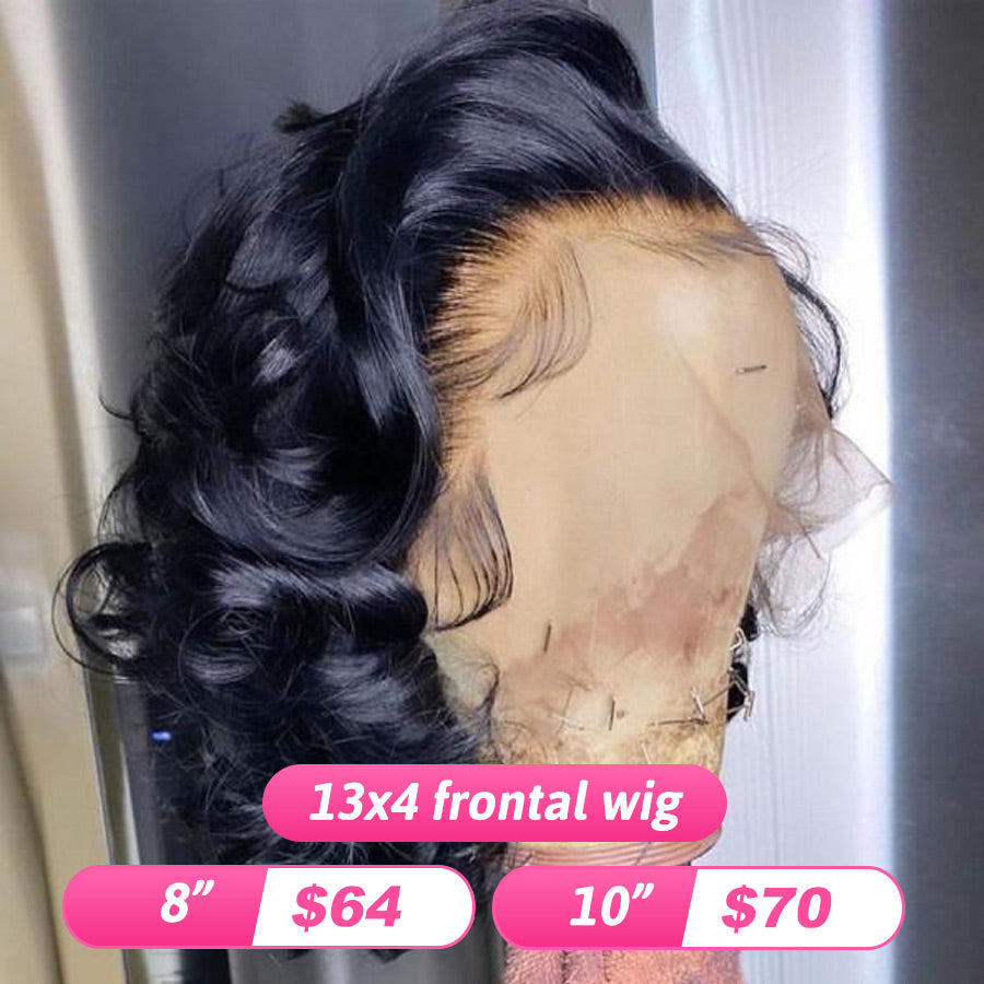 Flash Sale 13x4 Frontal Wigs Short Human Hair Rose Wave Bob Wigs（w701）